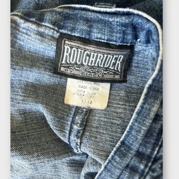 Vintage 90s Roughrider by Circle Women's Denim Maxi Skirt Western size 13/14 - Picture 6 of 8